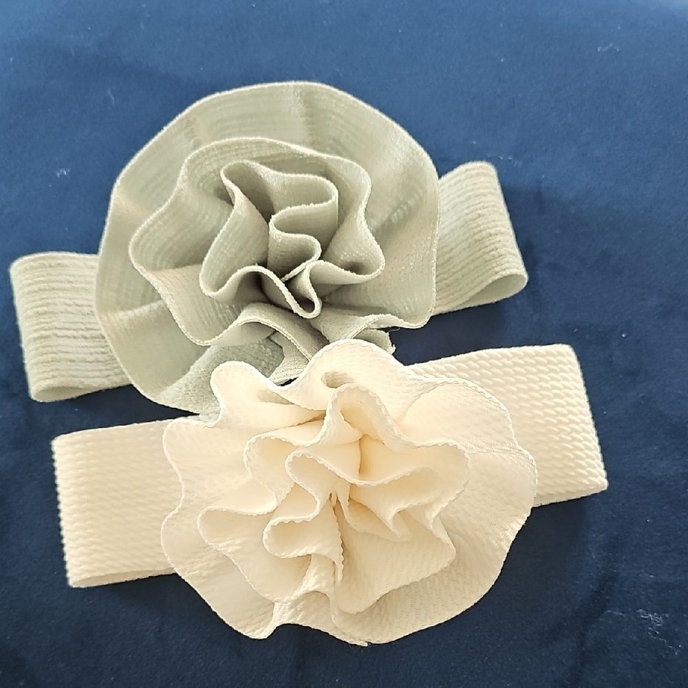 Set of Two Floral Elastic Headbands